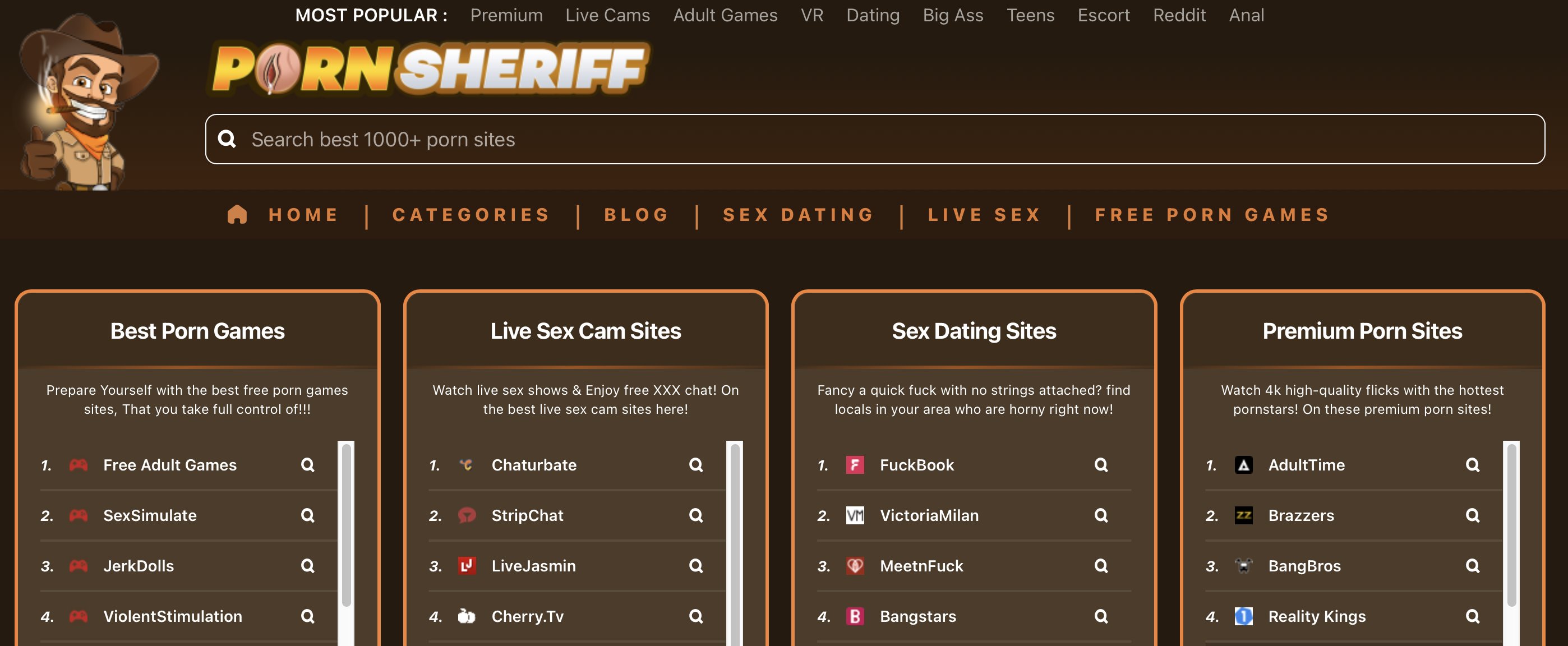 Find The Top Adult Websites On The PornSheriff