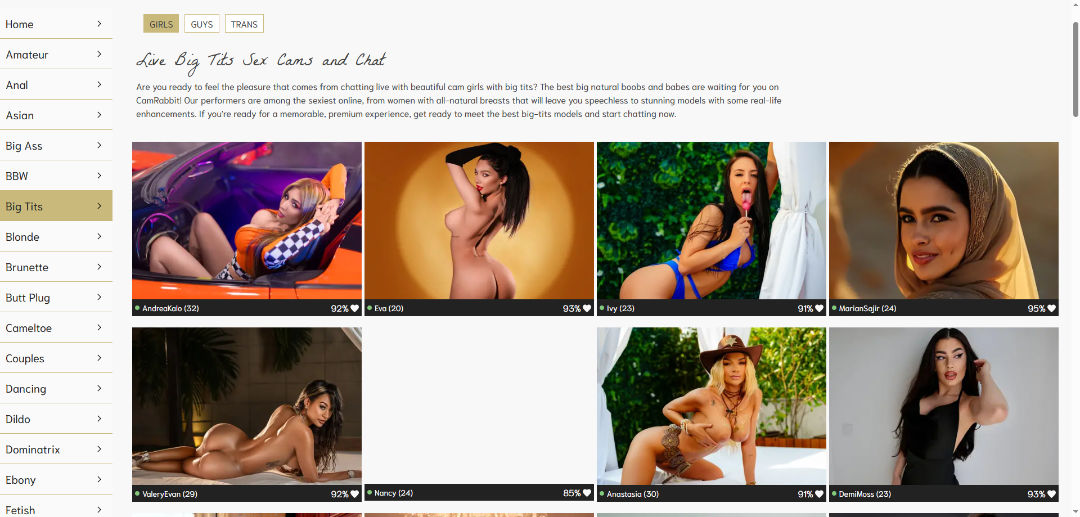 Why Big Tits Cams Are So Popular on CamRabbit.sex?