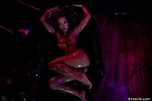 Lia Mango - Lia Mango is all oiled while displaying her big-ass rack and juicy boobs
